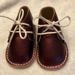 Monkey Feet 3-6 Months Dark Maroon Oxfords-Never Worn